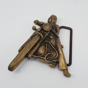 Brass Easy Riders Easyriders Motorcycle Chopper Biker 1970s Vintage Belt Buckle.